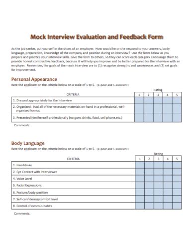 Free Interview Feedback Form Samples In Pdf