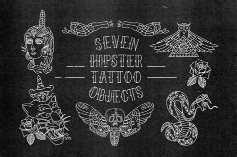 Vector Hipster Tattoos | Graphic Objects ~ Creative Market