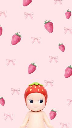 Strawberry Sonny Angel Lockscreen In 2024 Wallpaper Doodle Pink