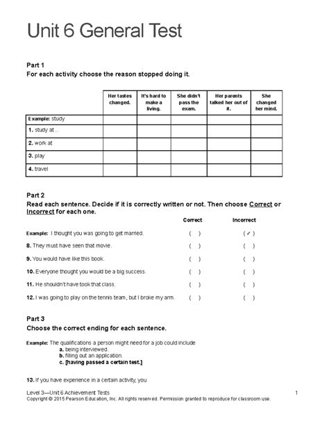 Assesment Unit General Test Unit General Test Part For Each