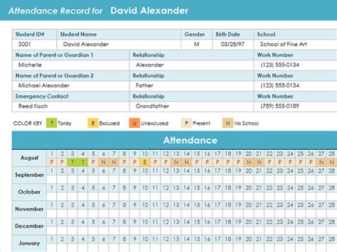 Attendance Sheet In Excel For Office —