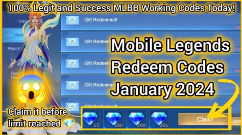 Mobile Legends Redeem Codes January 22 2024 MLBB Diamond Codes