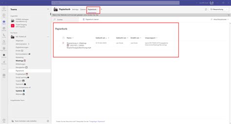 Papierkorb In Ms Teams Einbinden Ms Teams Microsoft Teams Blog