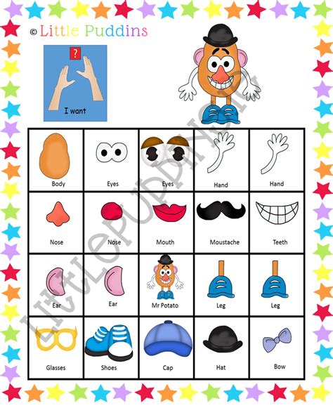 Mr Potato Head Printable Parts