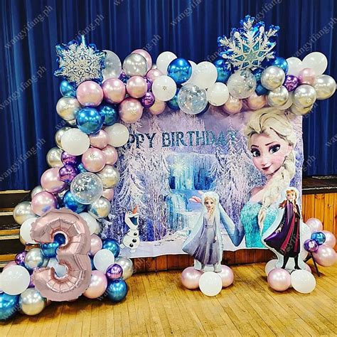 Set Snow Olaf Balloons Garland Arch Kit Frozen Theme Party Decoration