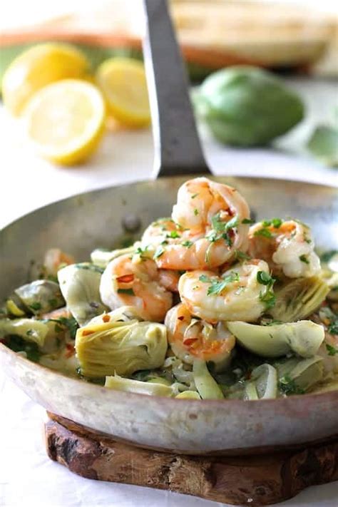 Shrimp Scampi Recipe With Artichokes From A Chef S Kitchen