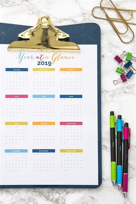 Printable Calendar Year At A Glance