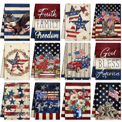 Smoothnovelty Pcs Th Of July Kitchen Towel Patriotic Dish Towel