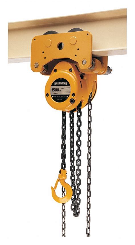 Harrington Push Trolley 1000 Lb Lifting Capacity Manual Chain Hoist