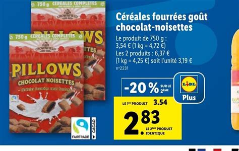 Promo Cereales Fourrees Chocolat Noisettes Chez Lidl