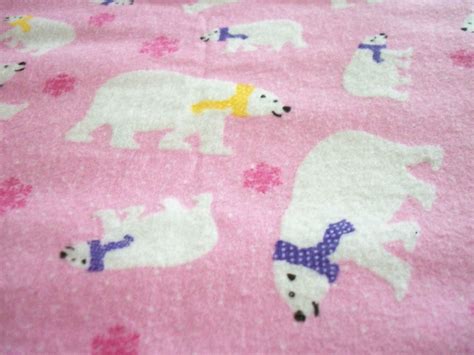 Polar Bear Fabric Pink Flannel Very Soft By The Yard New Bty