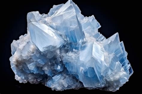 Conjunto De Cristales Azules Sobre Un Fondo Blanco En Una Superficie