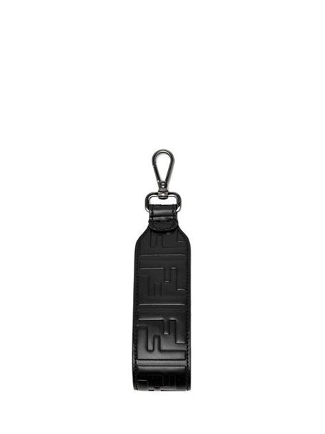 Fendi Logo Embossed Leather Key Ring