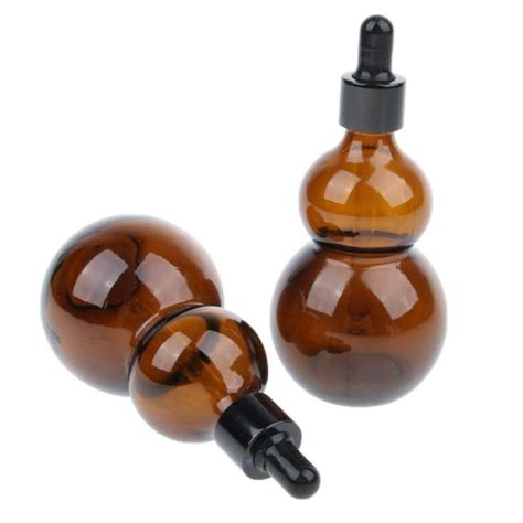 Yotijar Pcs Ml Gourd Shaped Amber Of Glass Bottles For Essential