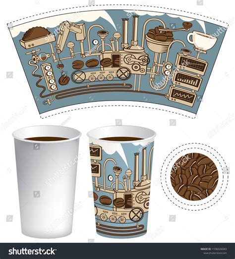 Vector Template Paper Cup Hot Drink Stock Vector Royalty Free