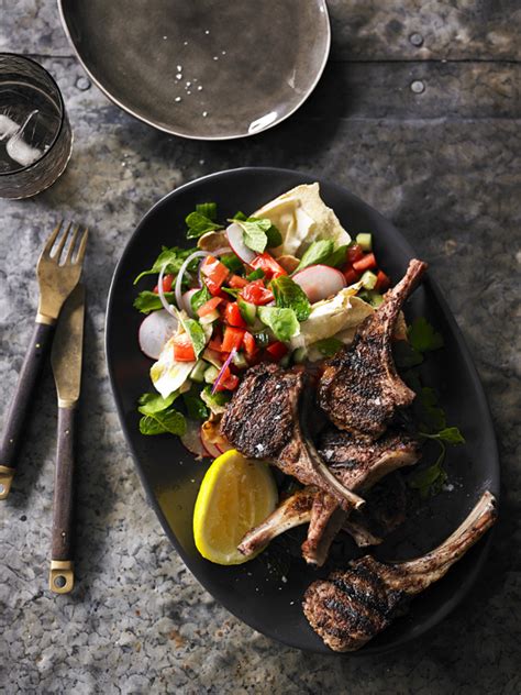 Grilled Sumac Lamb Cutlets With Fatoush Recipe Australian Lamb