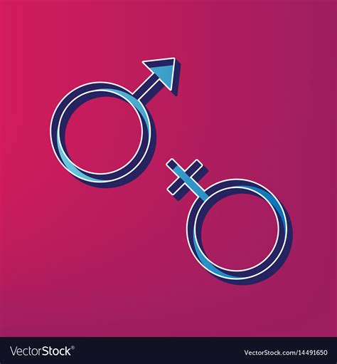 Sex Symbol Sign Blue 3d Printed Icon On Royalty Free Vector