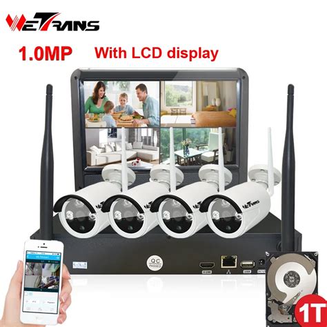 Wireless Surveillance Camera System 10.1 Inch LCD Display 4CH Wifi NVR ...