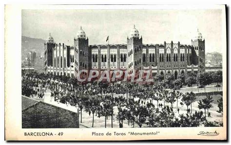 Carte Postale Ancienne Barcelona Plaza De Toros Monumental Manuscript