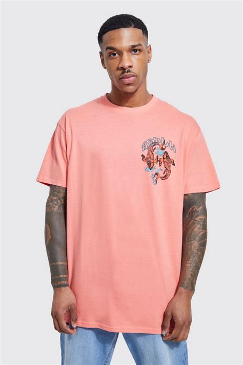 Oversized Koi Graphic T Shirt Boohoo Uk