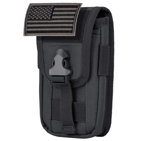 IronSeals Tactical Cell Phone Holster Pouch with US Flag Patch - Molle ...