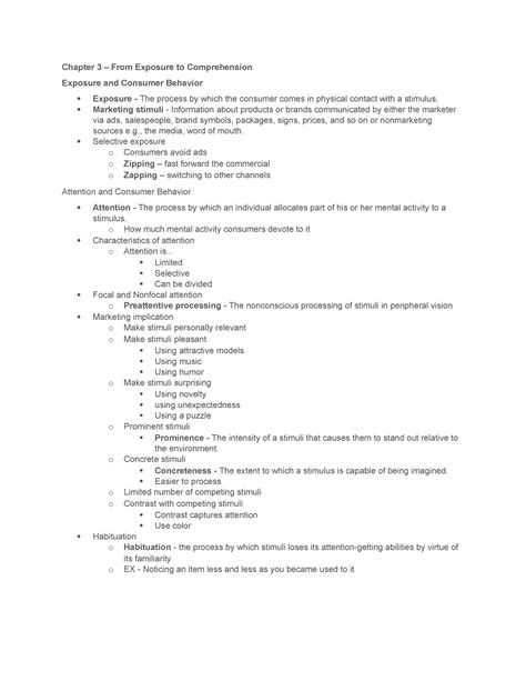 Chapter Notes Chapter From Exposure To Comprehension Exposure