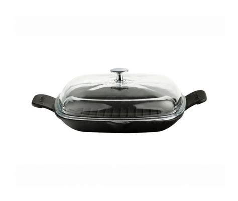 Lava Cast Iron Grill Pan With Metal Handle And Glass Lid X Cm