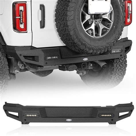 Rear Back Bumper W Back Up Sensors Holes And Led Lights For 2021 2023