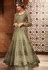 Pastel Green Net Embroidered Lehenga Style Anarkali Suit