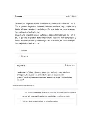 Quiz Escenario Primer Bloque Teorico Gestion Del Talento Humano