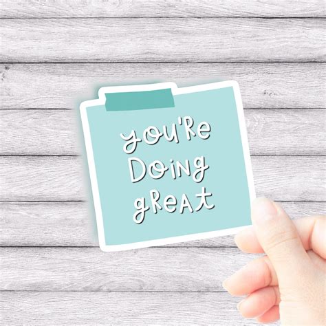 You Re Doing Great Vinyl Sticker Post It Sticker Etsy Teacher