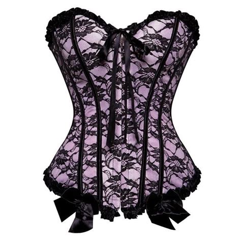 Bustier femme Femmes Corsets Sexy Garniture Florale À Lacets Désossé