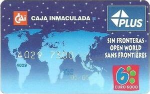 Bank Card CAI Plus CAI Caja De Ahorros De La Inmaculada SpainCol