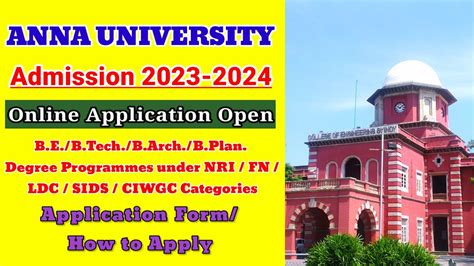 Anna University Engineering Application Form 2023 Printable Forms