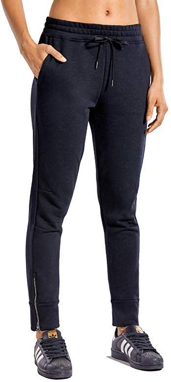 Crz Yoga Womens Winter Warm Jogger Sweatpants With Pockets Cotton