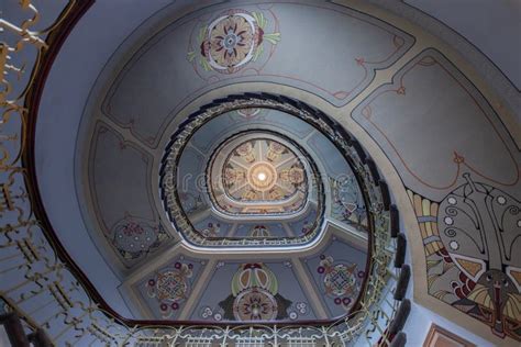 Riga Latvia August Spiral Staircase In A Art Nouveau