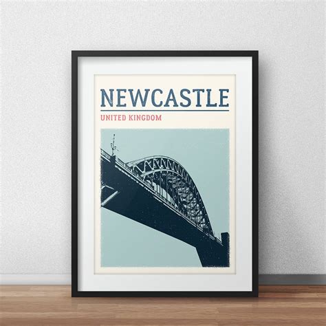 Newcastle City Print Tyne Bridge Poster Newcastle Travel Etsy