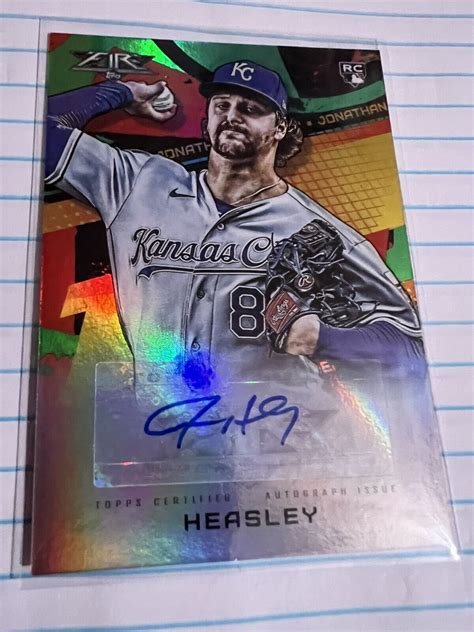 Topps Fire Jonathan Heasley Rc Auto Royals Ebay