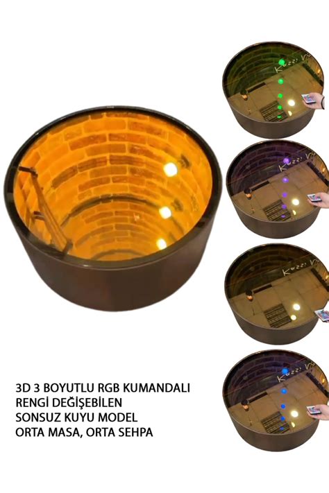 OEM 3D 3 Boyutlu RGB Kumandalı Rengi Değişebilen Sonsuz Kuyu Model