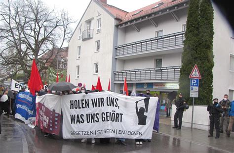 Anti Kapitalismus Demo in Grünwald Linke Rechte und Polizei prallen