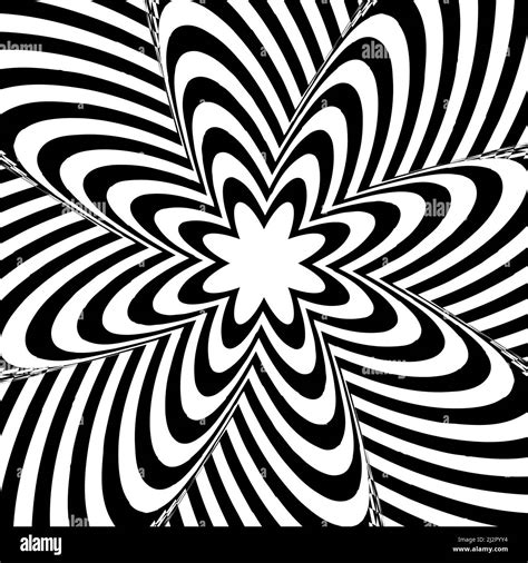 Op-art, optical, visual art vector element. Black and white abstract ...