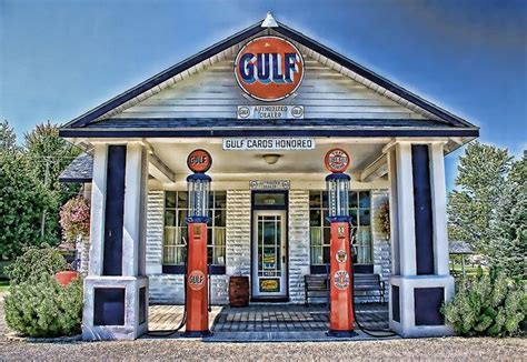 Vintage Gulf Gas Station in Mt. Victory, Ohio