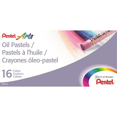 Pentel PHN16 Oil Pastel Set With Carrying Case 16 Color Set Assorted