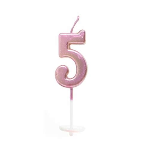 Number Candle Pink 5 Candle Birthday Anniversary Party Cake Decorations