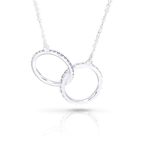 Timeless Radiance Cz Double Rings Pair Necklace Silver ⋆ Amanda Blu And