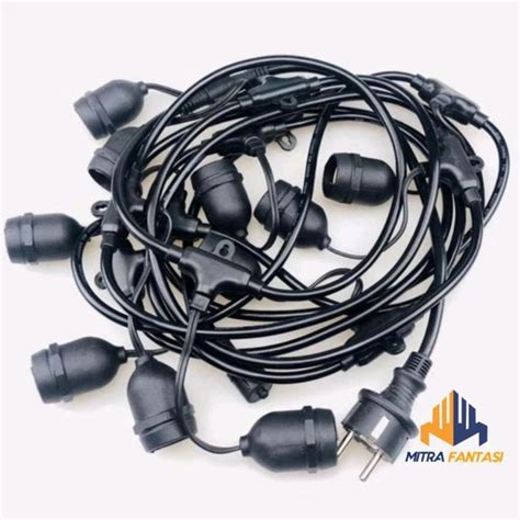 Jual Kabel Fitting Gantung Listrik Lampu Kafe 10 Fiting 10 Meter Hias