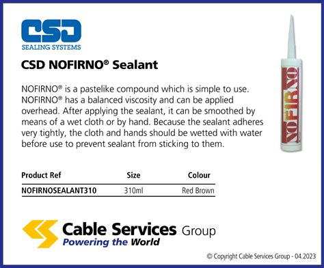 Csd Nofirno Sealant Cable Services