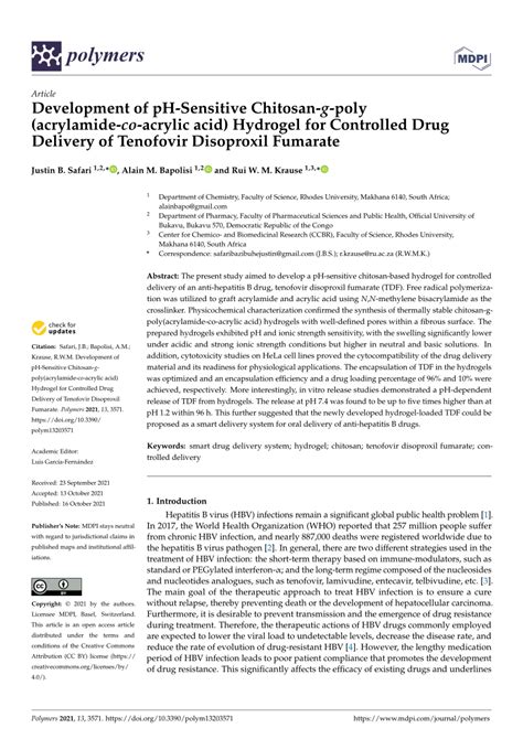 PDF Development Of PH Sensitive Chitosan G Poly Acrylamide Co Acrylic