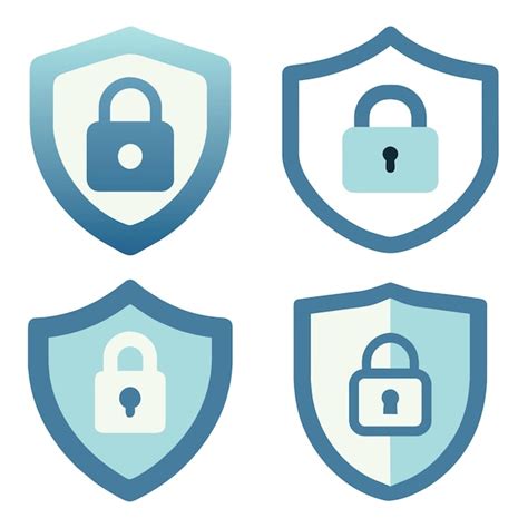 Premium Vector Set Of Flat Security Shield Lock Vector Illustration