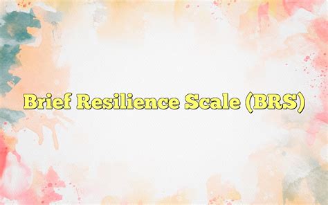 Brief Resilience Scale BRS